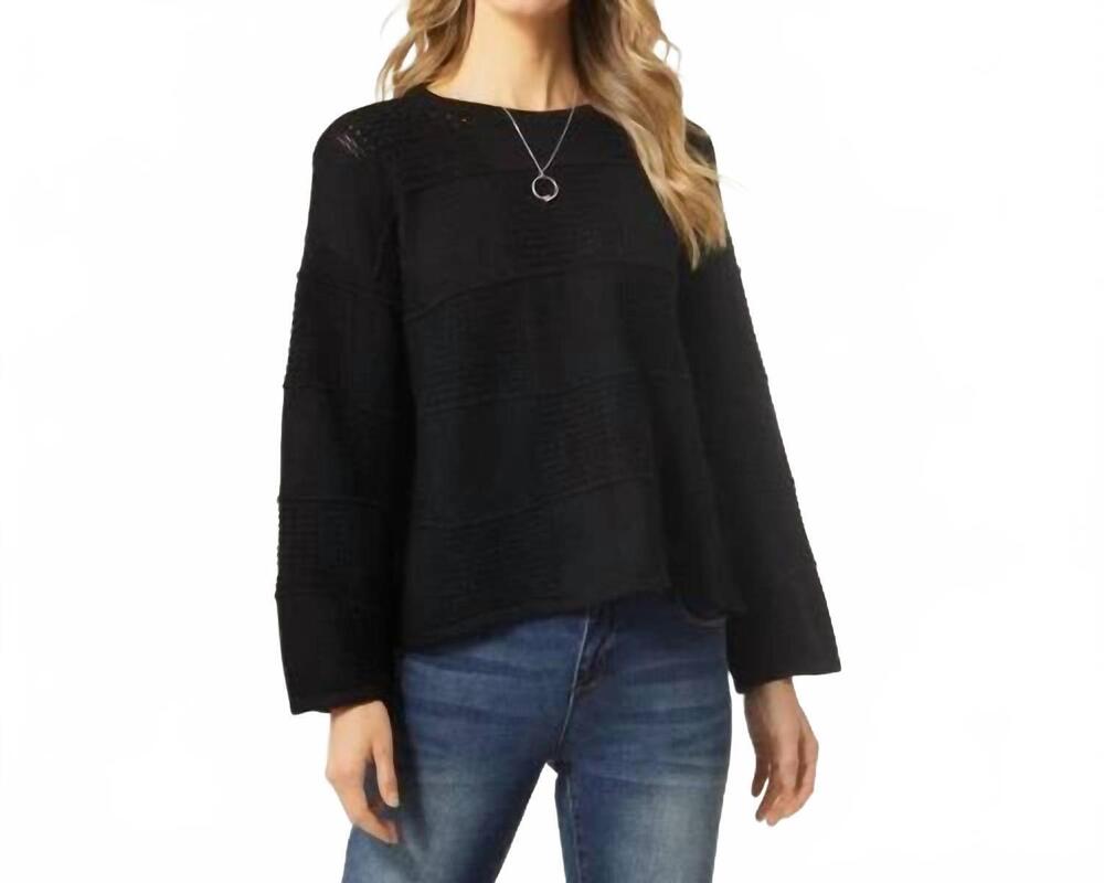 NEW COCO + CARMEN kalani long sleeve crew neck sweater in black